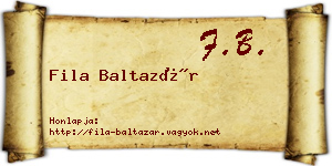 Fila Baltazár névjegykártya